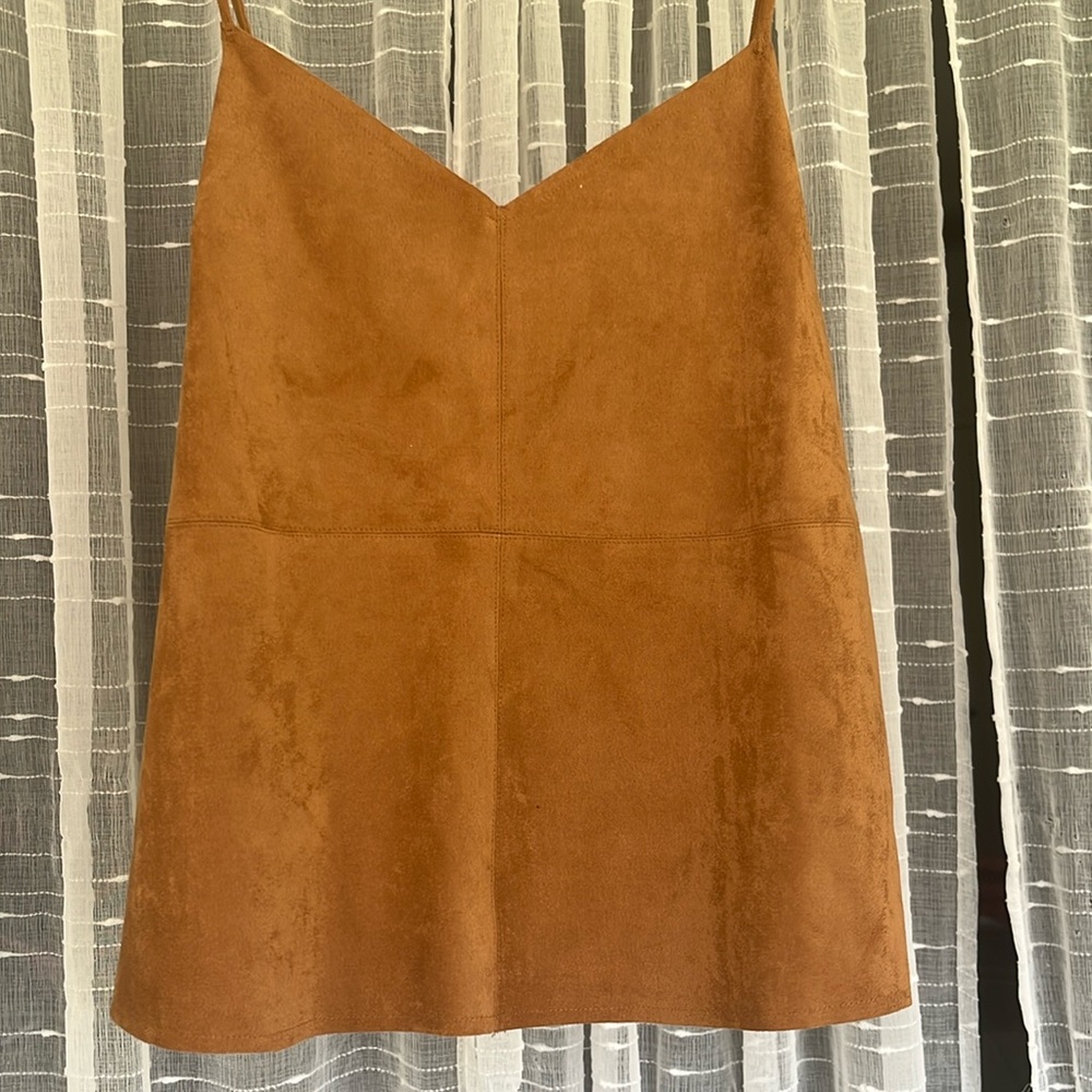 NWT suede boutique tank M